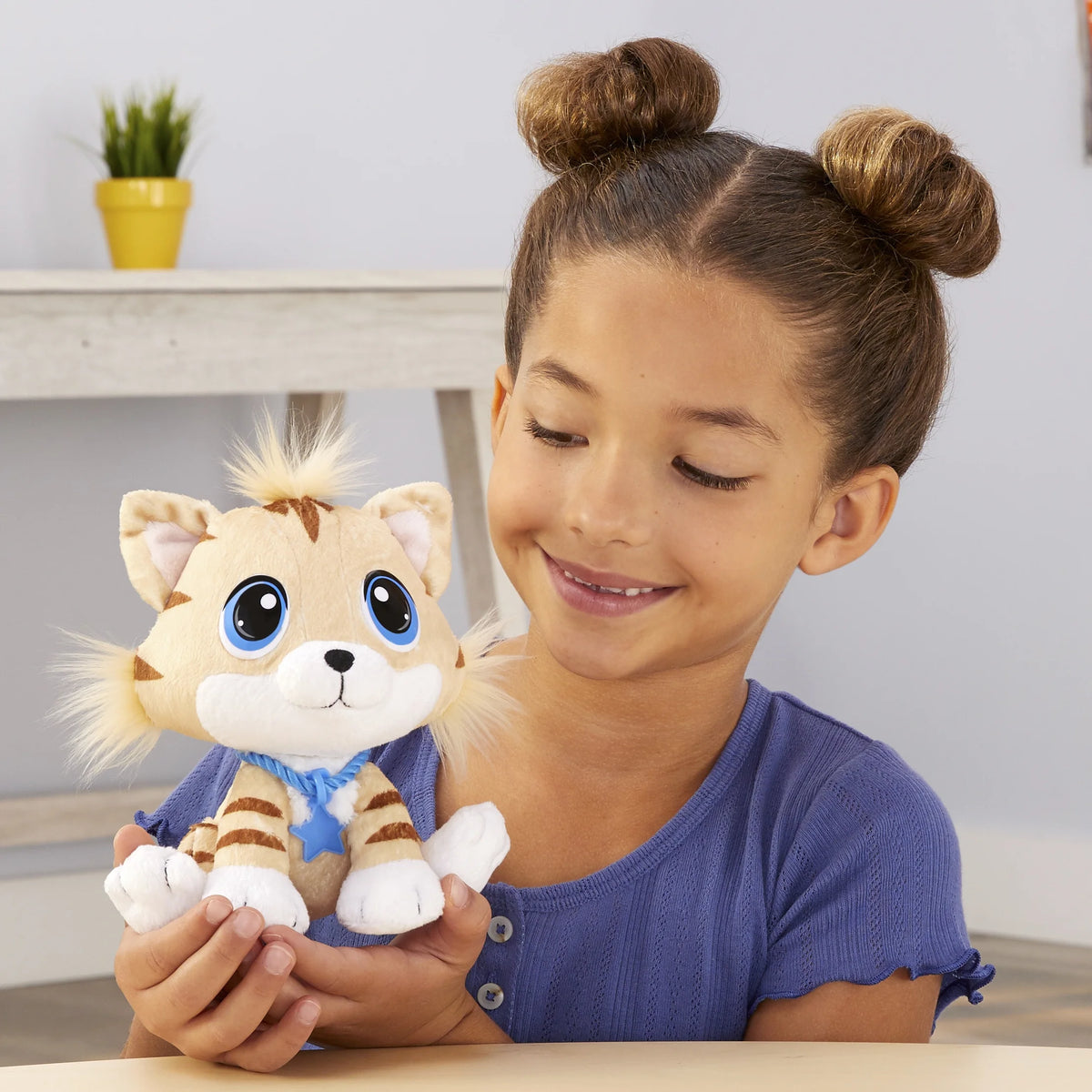 Tabby Kitten Soft Cuddly Plush Pet Toy with Collar L4335