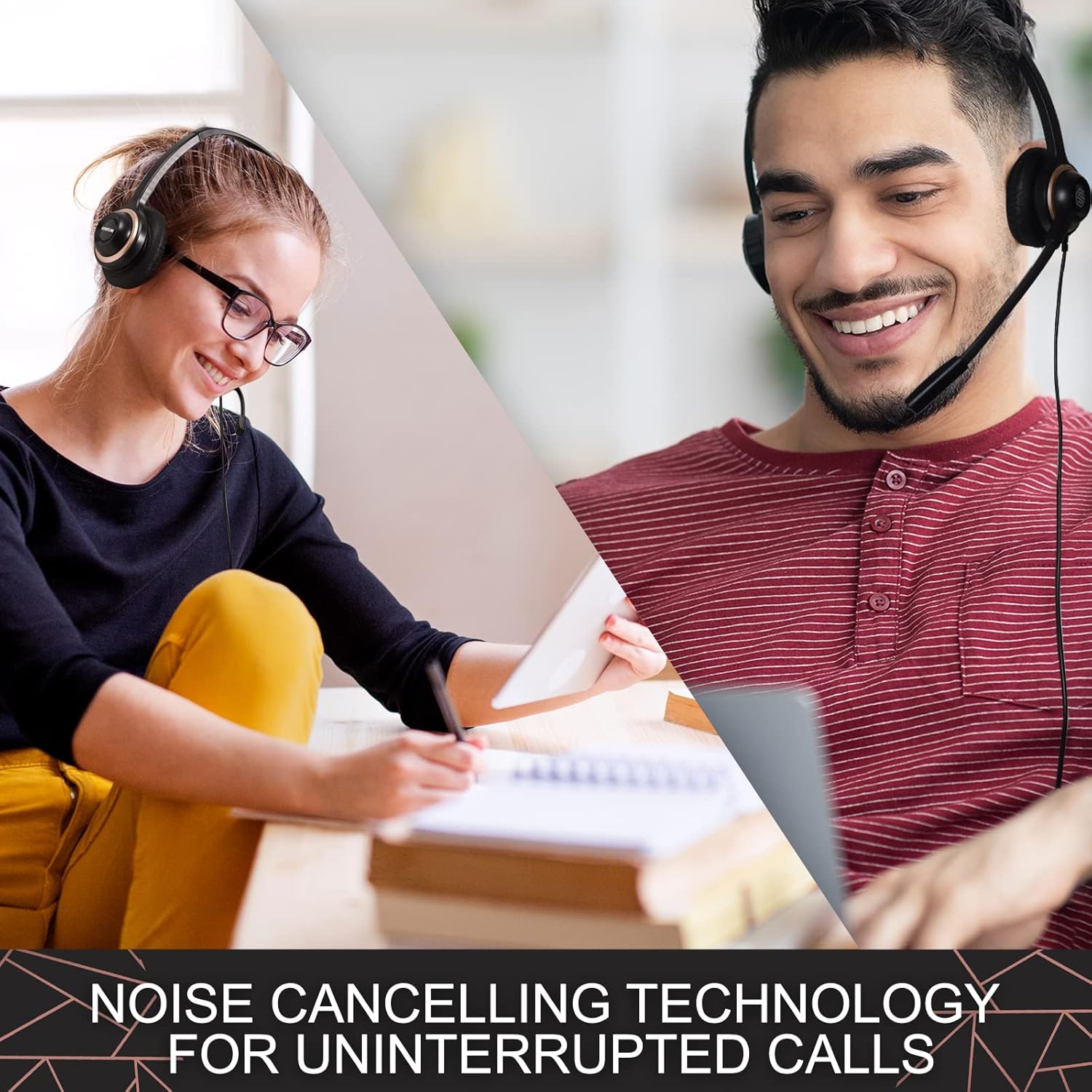 10 Pack Noise Canceling Over-Ear Computer Headset With Microphone P7364
