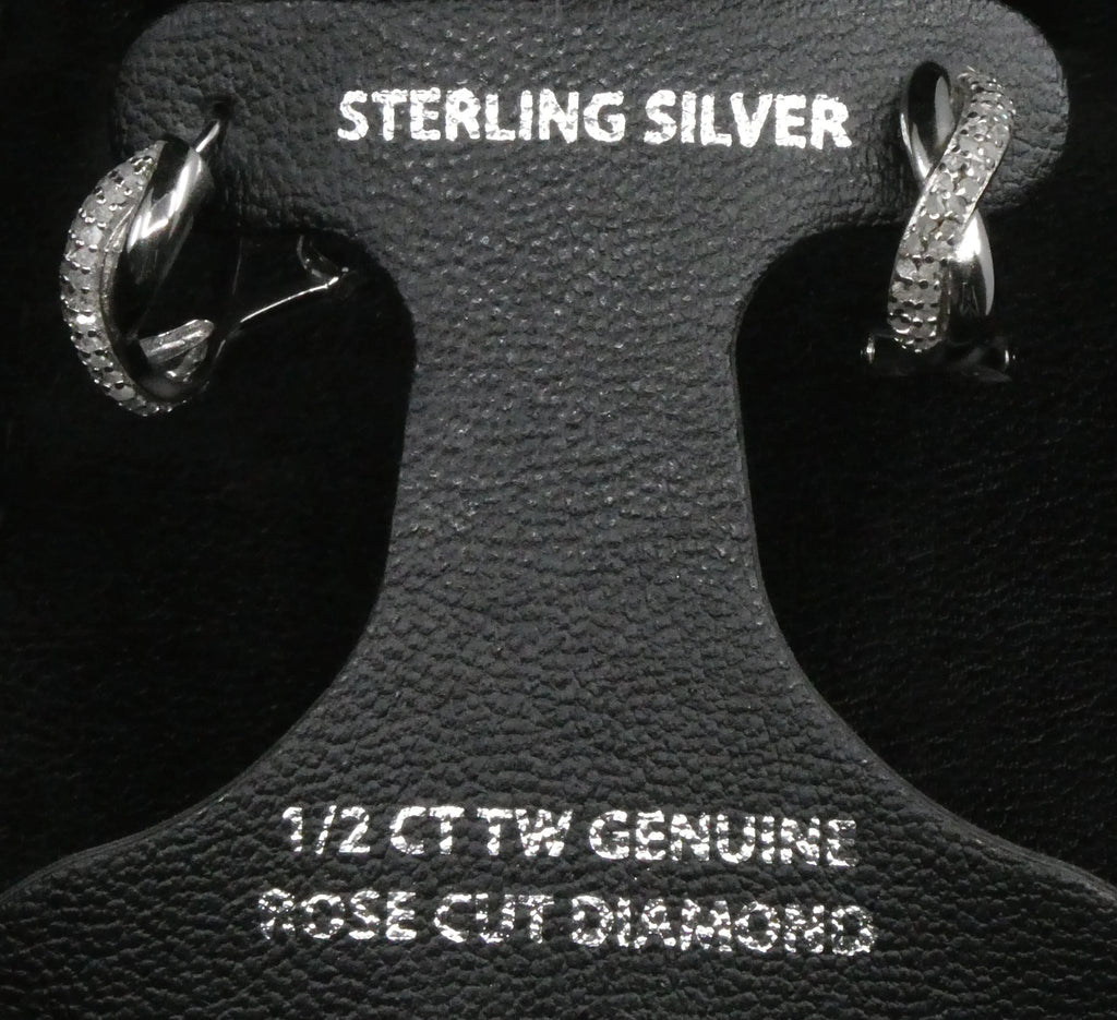 Sterling Silver Twist Hoop Earrings N6397