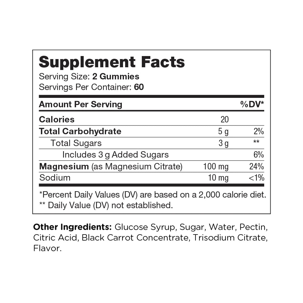 Magnesium Gummies, Raspberry Flavor, 120 Gummies I429526