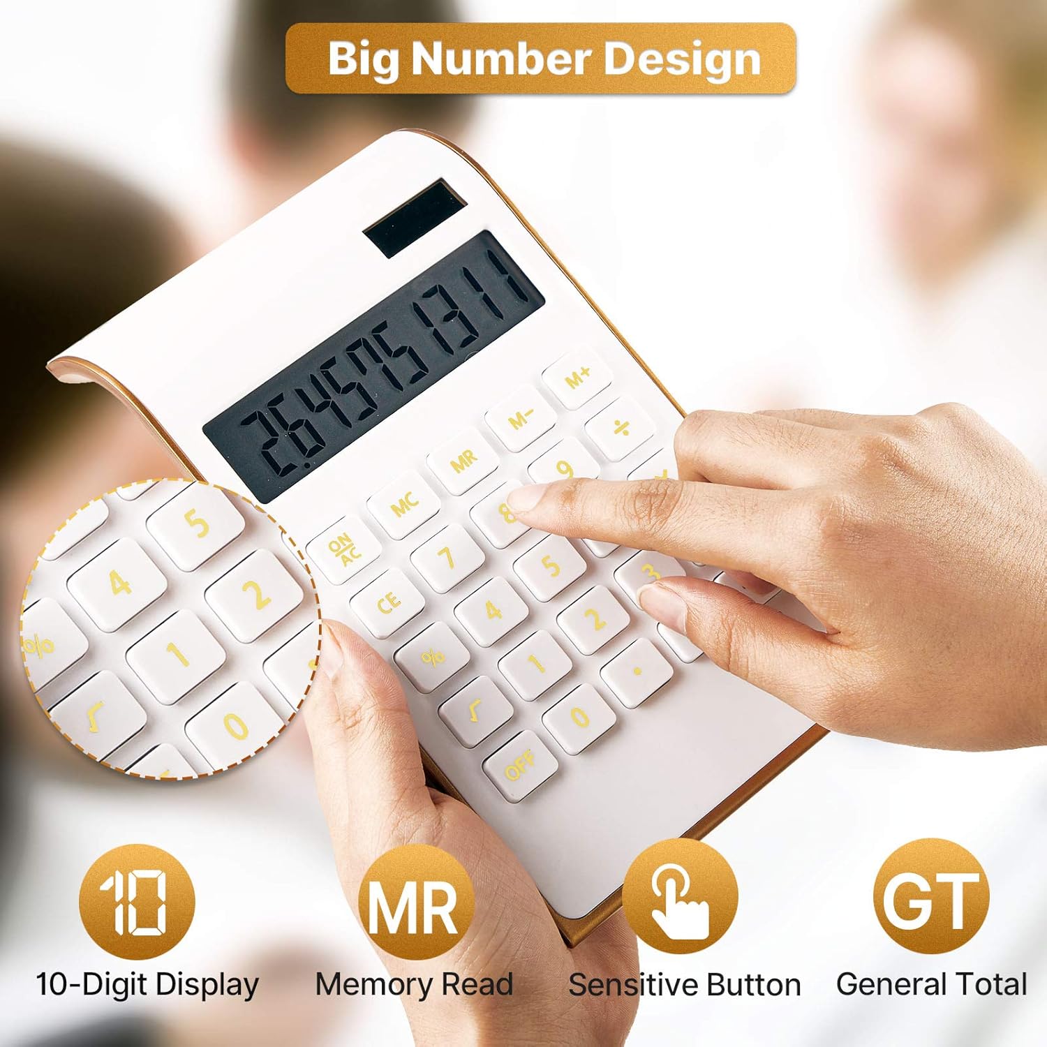 10 Digits Dual Powered Desktop Calculator V708409