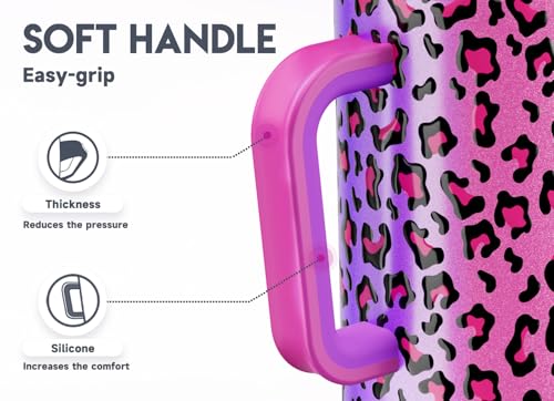 40 oz Insulated Stainless Steel Tumbler with Handle and Straw Q29846