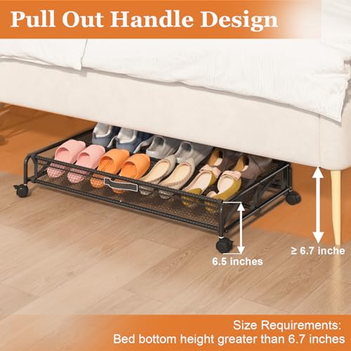 Under Bed Shoe Storage Organizer with Wheels F3291