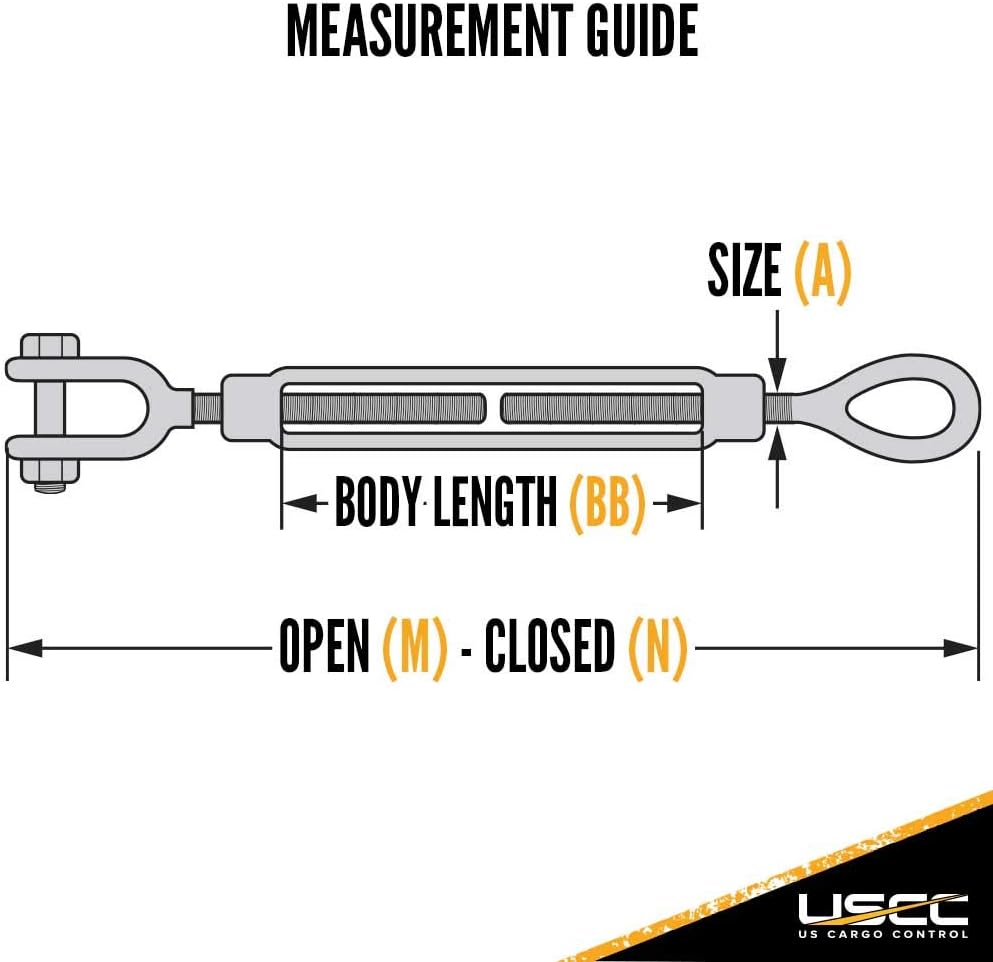 1 Inch x 18 Inches Galvanized Jaw and Eye Turnbuckle N9574