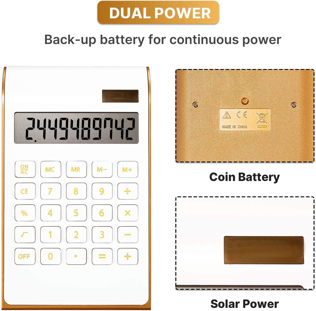 10 Digits Dual Powered Desktop Calculator V708409