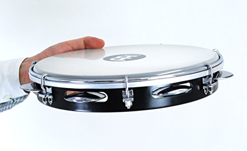 10-Inch ABS Plastic Pandeiro with Synthetic Head, Black E420
