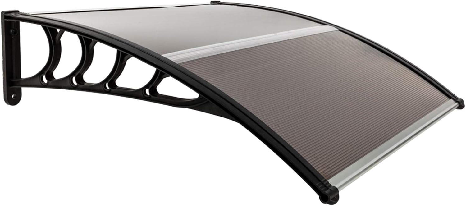 100 x 80 White and Grey Door and Window Awning Canopy Pack of 2 Z34346
