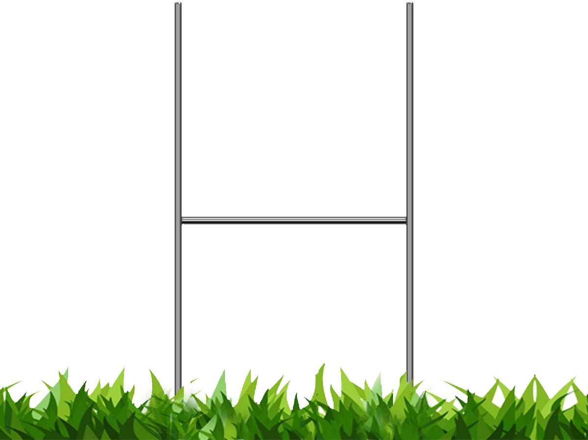 100 Pack 18 x 24" Two-Colors One Sided Yard Signs with 15" Tall Heavy Duty H-Stakes P7368