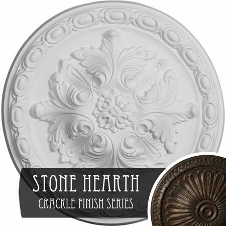 12 1/8x22OD x 3 1/2x22ID x 1x22P Hand-Painted Rubbed Bronze Ceiling Medallion H446