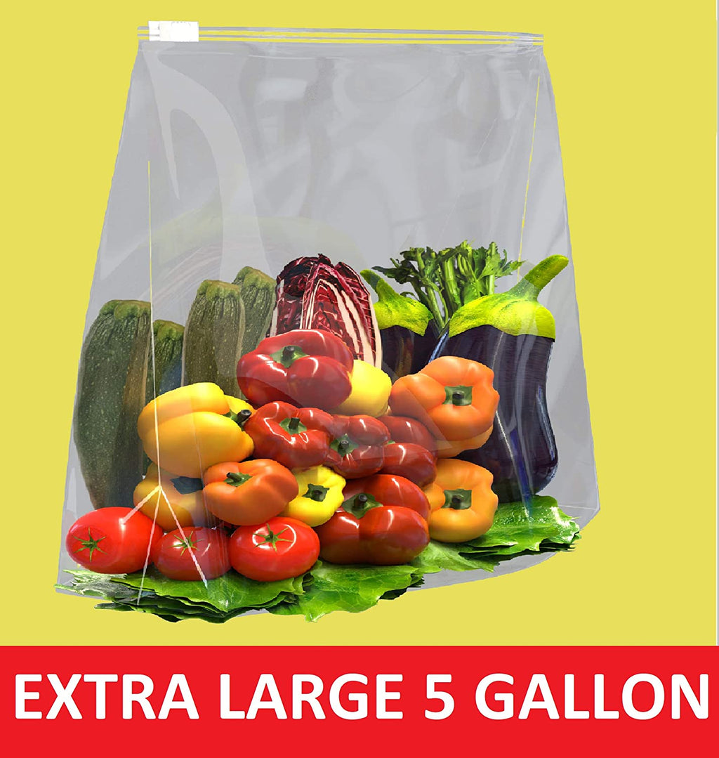 10 COUNT 5 Gallon 3 Mil Plastic Bag with Slider Top W1527