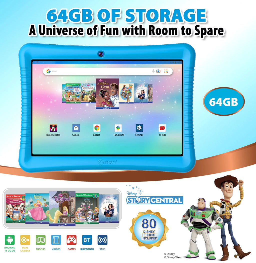 10" Android Kids Tablet and Smart Watch Bundle 64GB, Blue T4496