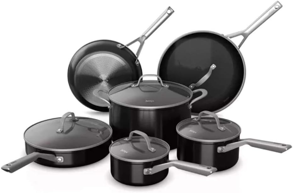 11pc Nonstick Cookware Set Black U704674