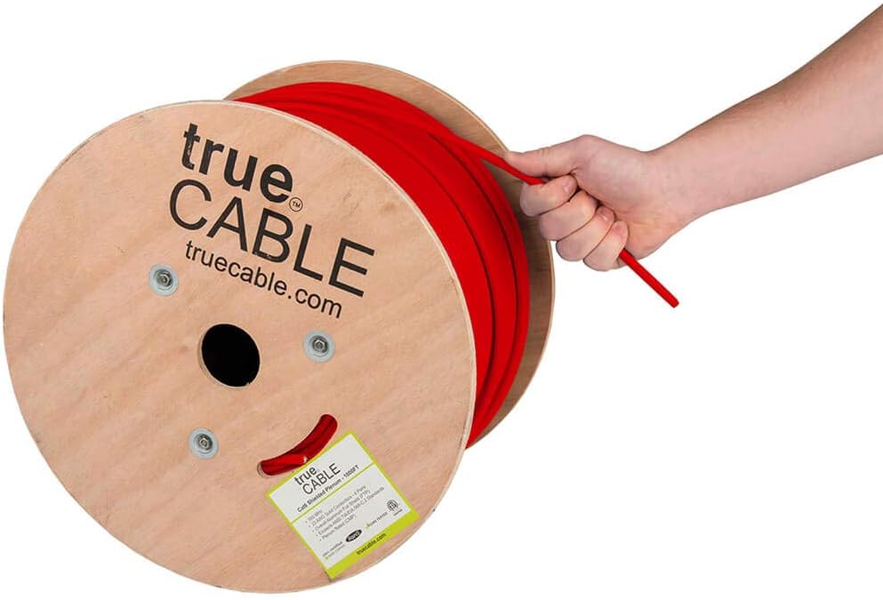 1000ft Yellow 23AWG Solid Bare Copper Bulk Ethernet Cable G71358