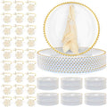 100 Pcs Gold Clear Plastic Charger Plates O4412
