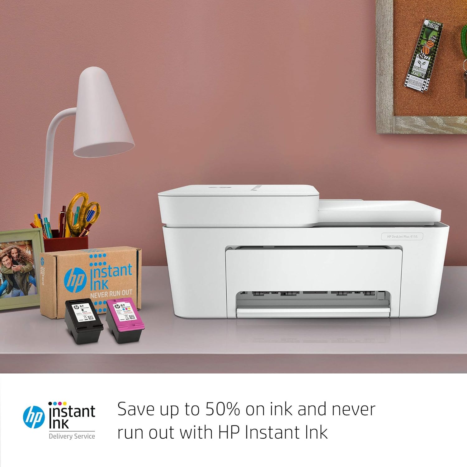 (Renewed) HP DeskJet Plus 4155 Wireless All-in-One Printer Pack of 2 P8380