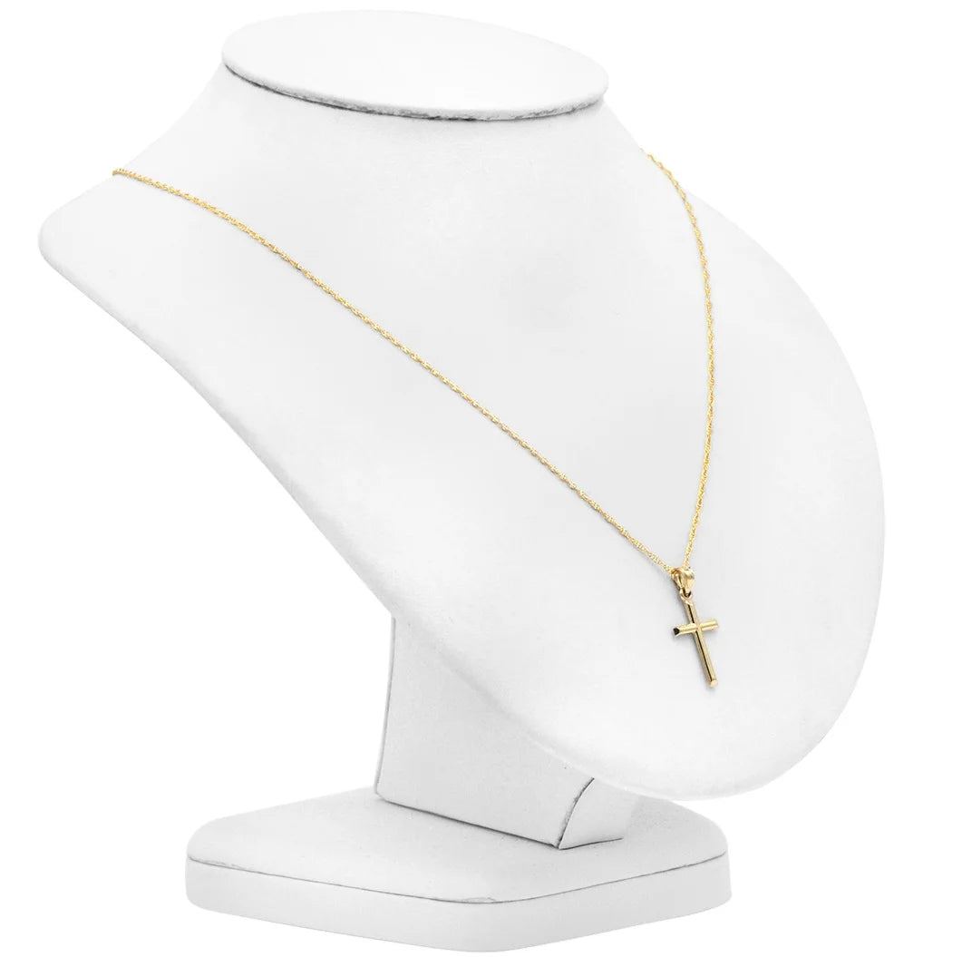 10K Yellow Gold Cross Pendant Necklace 18 in. chain X828602