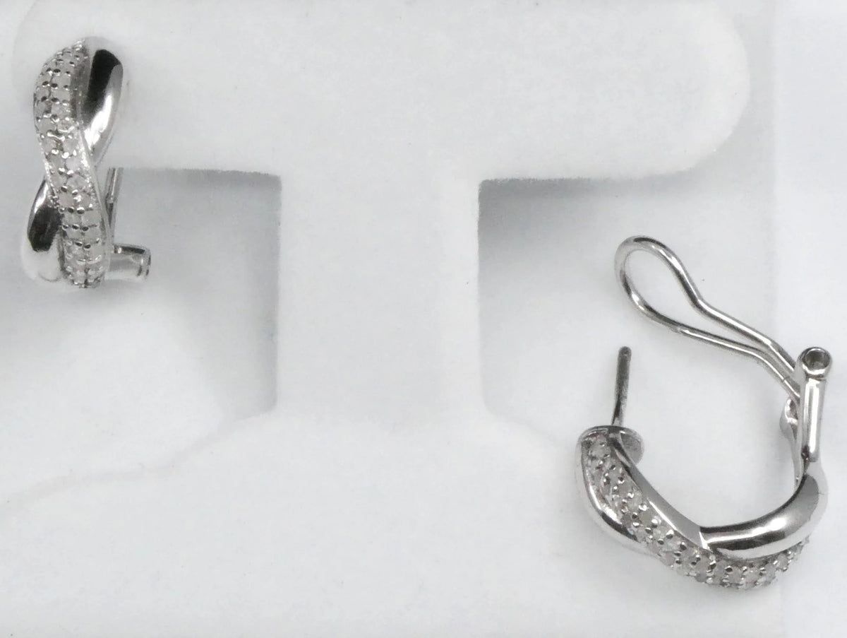 Sterling Silver Twist Hoop Earrings N6397