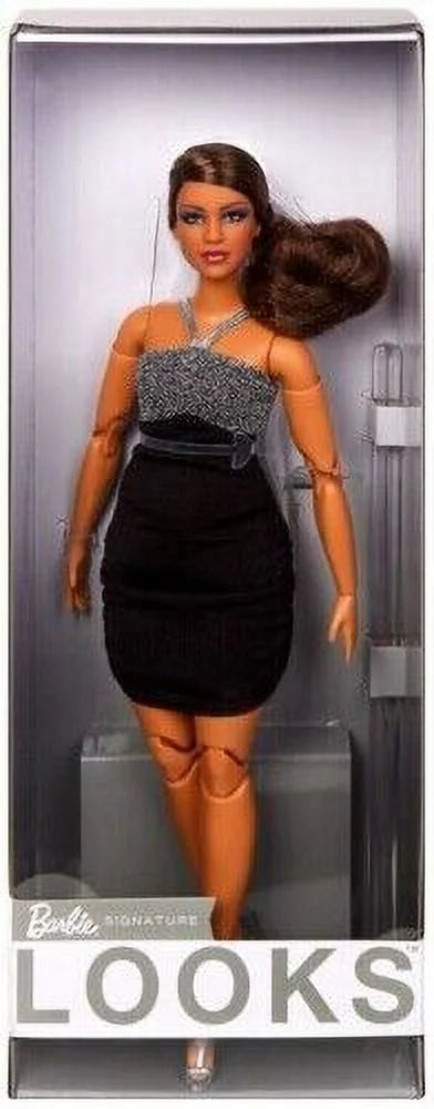 Barbie Looks Doll with Black and Silver Mini Dress Q58023