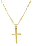 10K Yellow Gold Cross Pendant Necklace 18 in. chain X828602