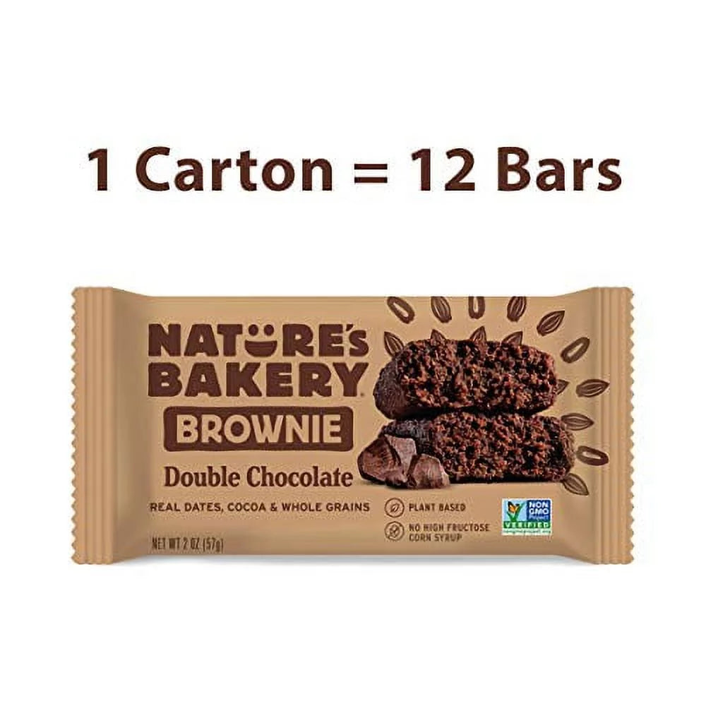 Whole Wheat Fig Bars, Double Chocolate Brownie, Vegan, Non-GMO, Snack bar, 12 twin packs B72223
