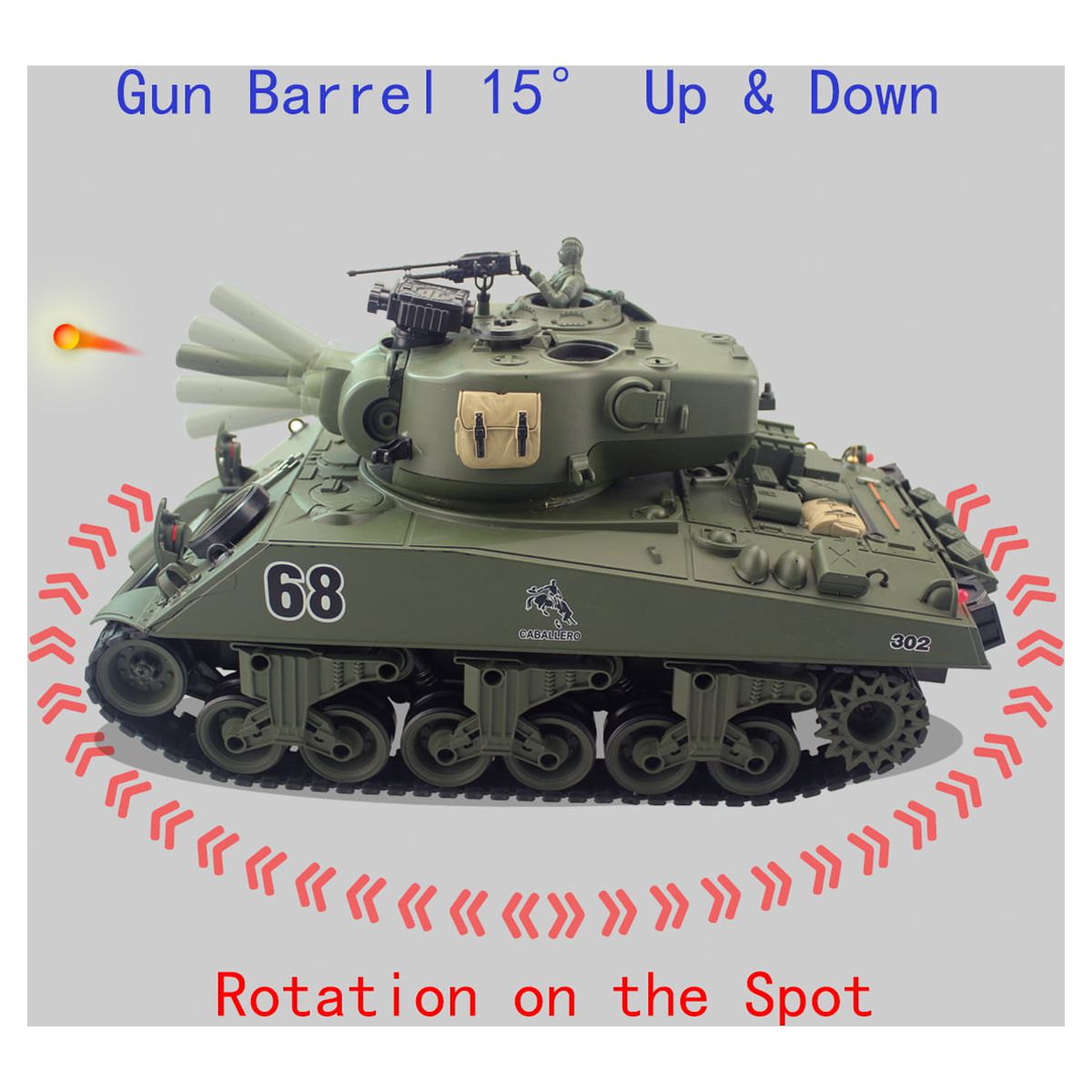 1/20 RC Shooting Ball Tank Toys with 100 BB Bullets G53027