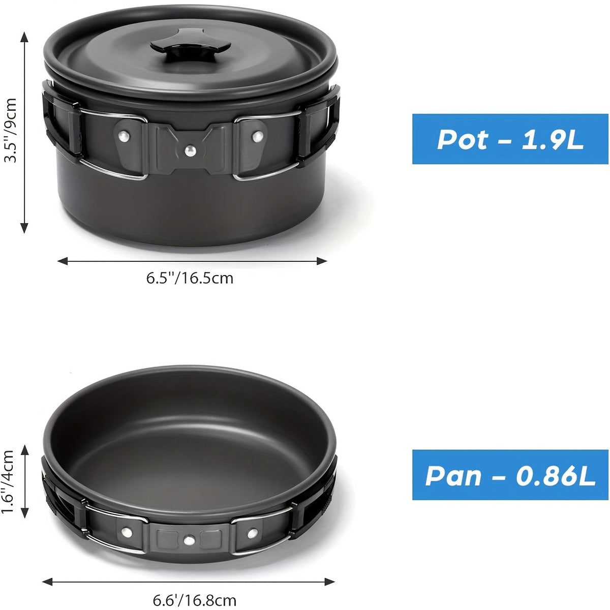 15pc Non-Stick Stainless Steel Camping Cookset U42277