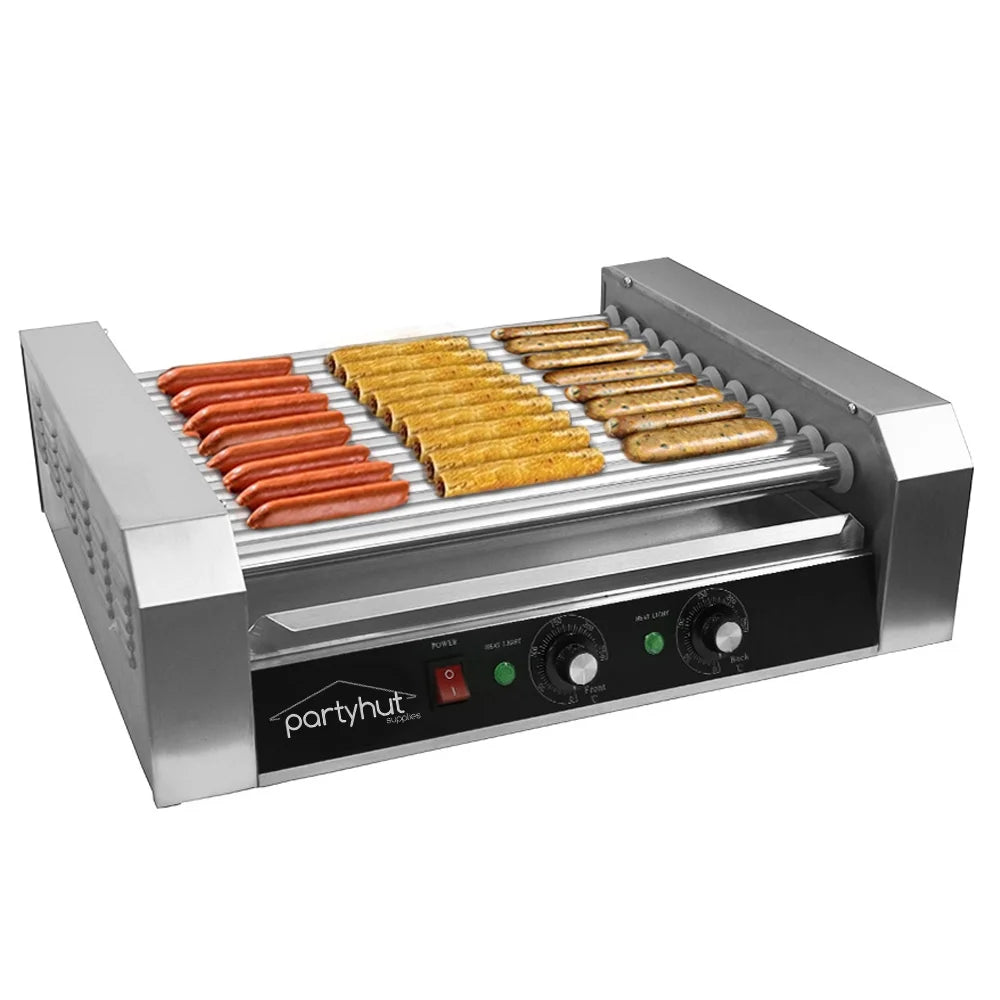 11 Roller Hotdog Roller Machine and 30 Hot Dog Grill Cooker M188