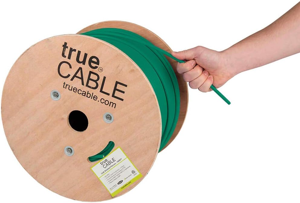 1000ft Yellow 23AWG Solid Bare Copper Bulk Ethernet Cable G71358