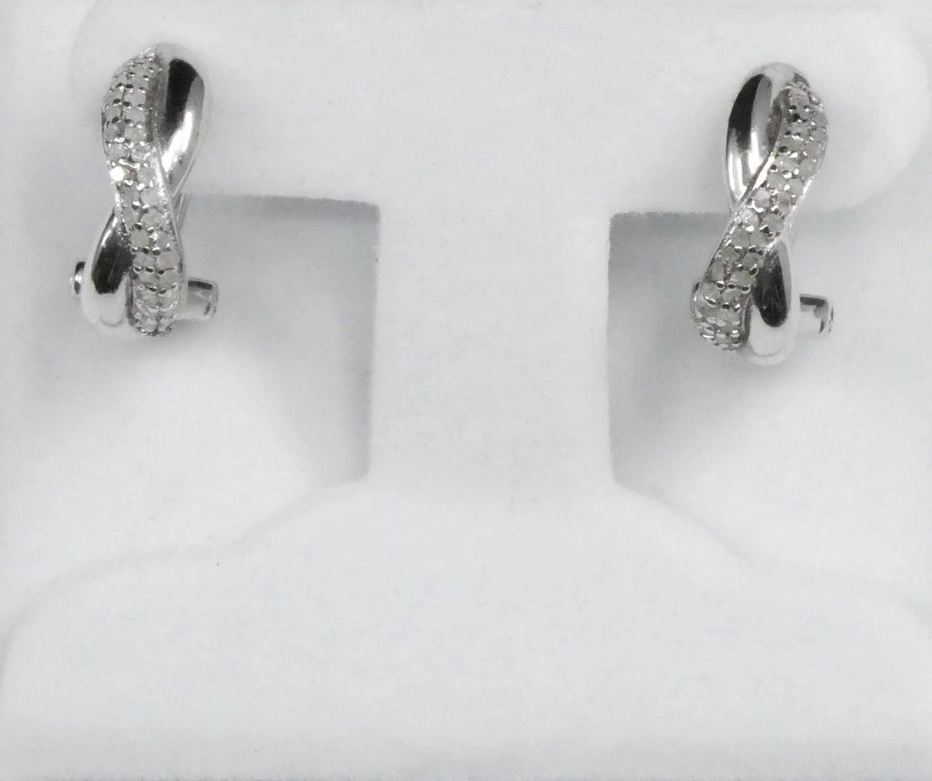 Sterling Silver Twist Hoop Earrings N6397
