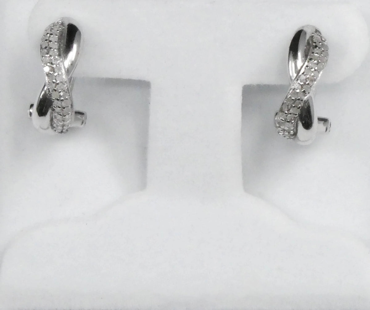 Sterling Silver Twist Hoop Earrings N6397
