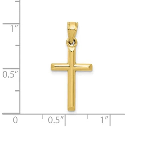 10K Yellow Gold Cross Pendant Necklace 18 in. chain X828602