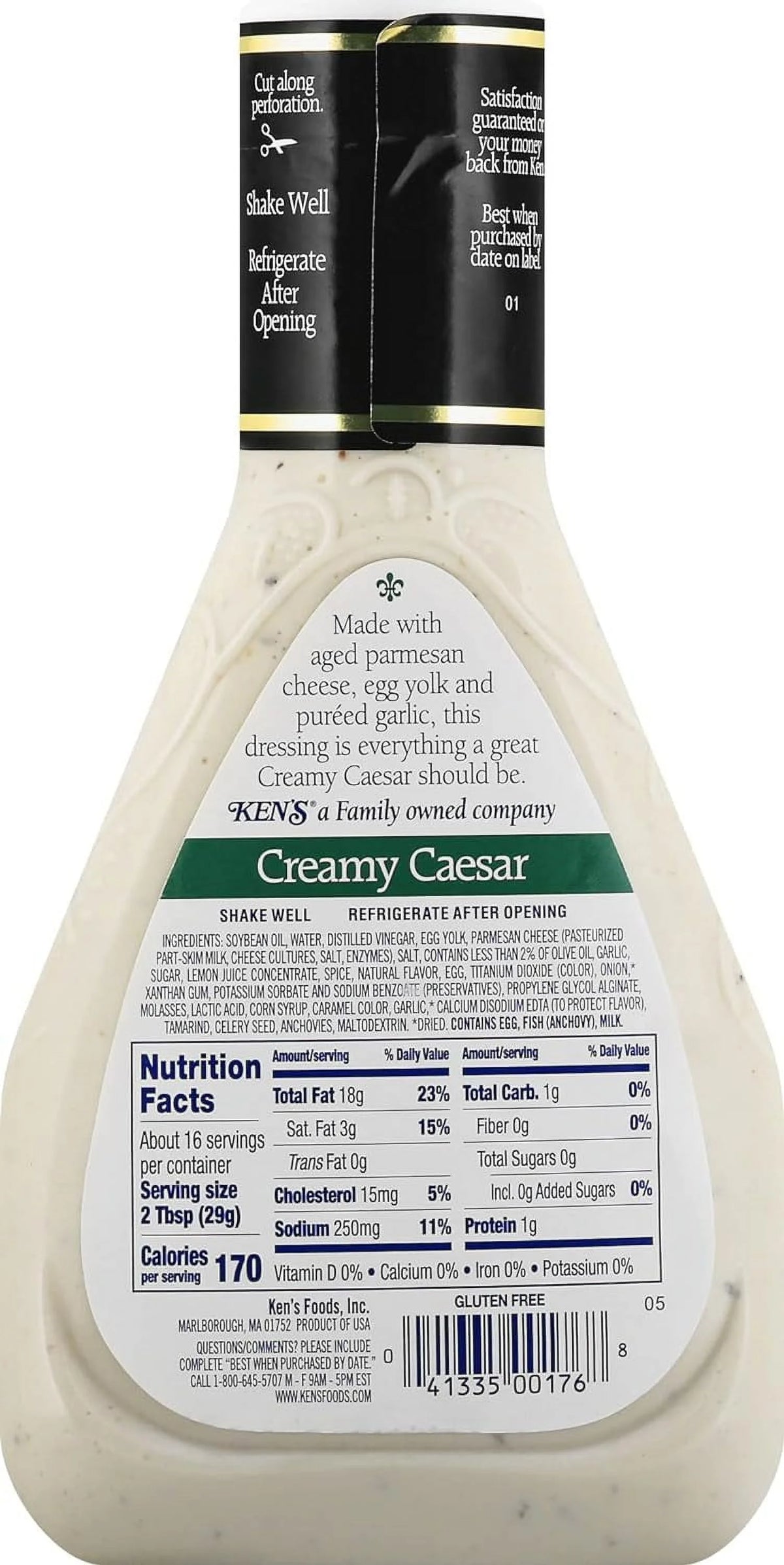 Creamy Caesar Dressing, 16 FL OZ Bottle (Pack Of 2 Bottles) M70929