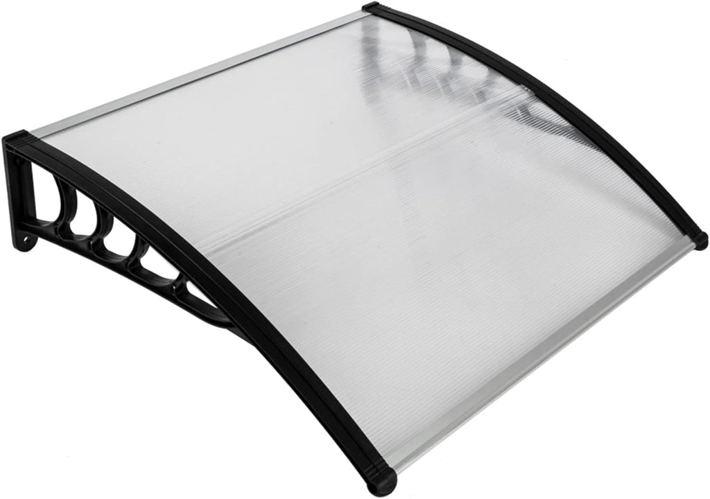 100 x 80 White and Grey Door and Window Awning Canopy Pack of 2 Z34346