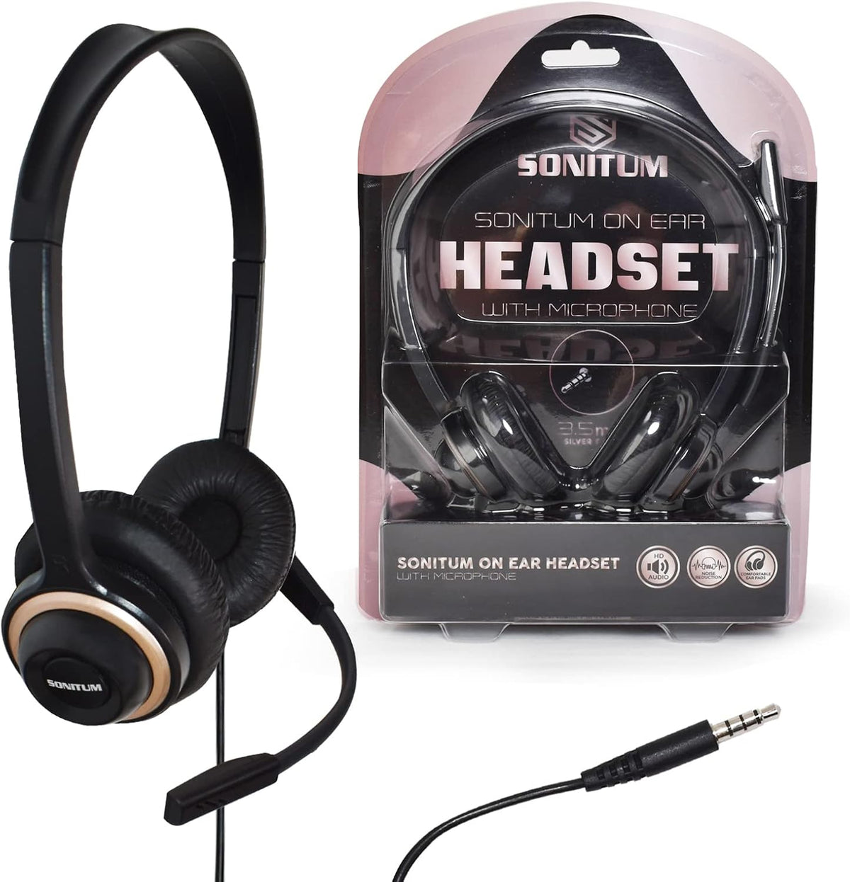 10 Pack Noise Canceling Over-Ear Computer Headset With Microphone P7364