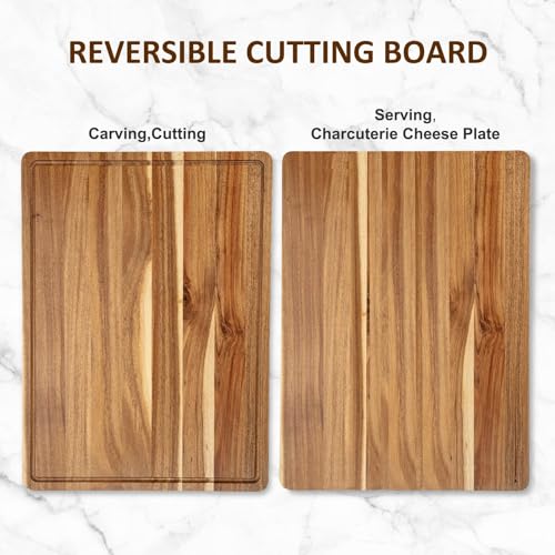 XL Acacia Wood Cutting Board with Juice Groove T10992