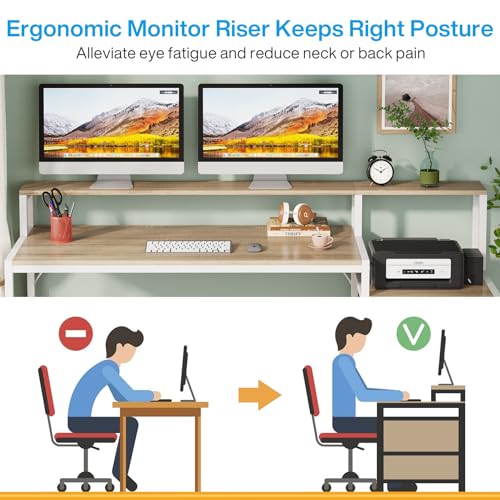 63 Inch Computer Desk with File Drawer Cabinet and Monitor Stand Y51750