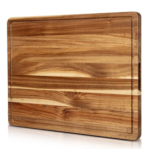 XL Acacia Wood Cutting Board with Juice Groove T10992