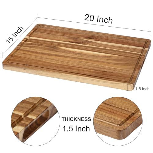 XL Acacia Wood Cutting Board with Juice Groove T10992