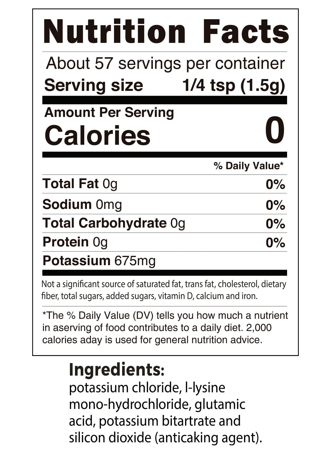 0% Sodium Salt Substitute - 4 x 3oz A9067