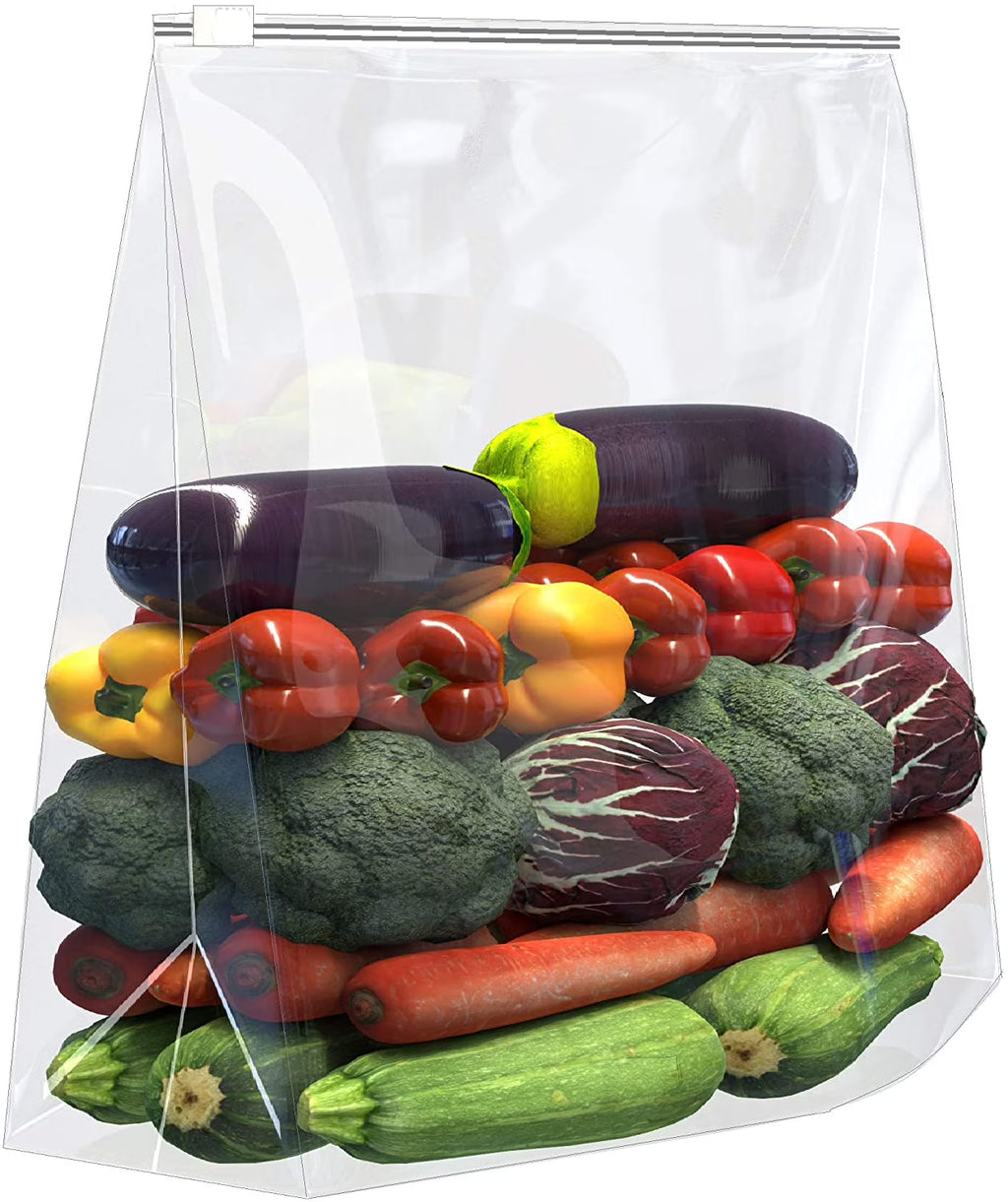 10 COUNT 5 Gallon 3 Mil Plastic Bag with Slider Top W1527