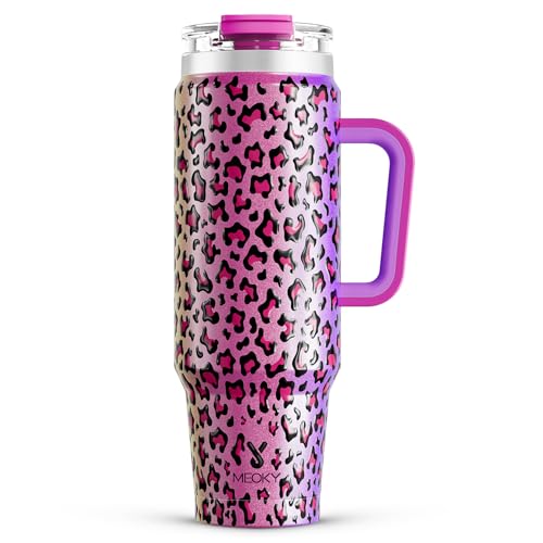 40 oz Insulated Stainless Steel Tumbler with Handle and Straw Q29846