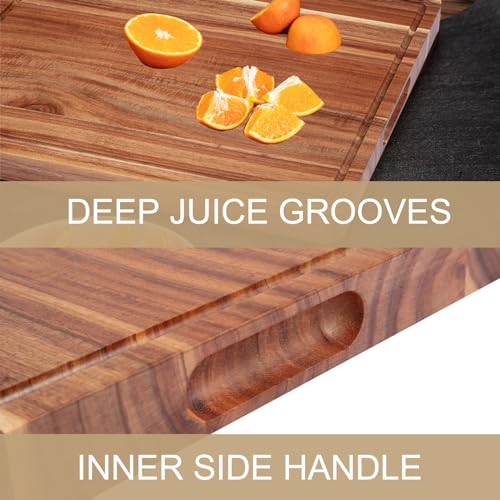XL Acacia Wood Cutting Board with Juice Groove T10992