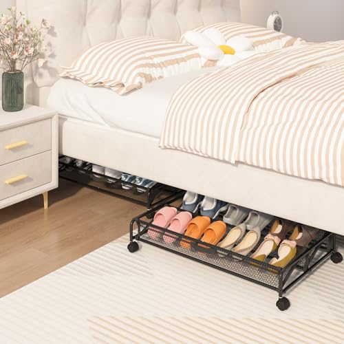 Under Bed Shoe Storage Organizer with Wheels F3291