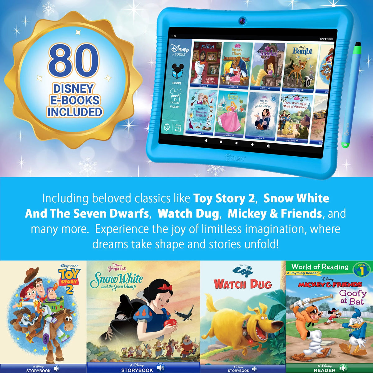 10" Android Kids Tablet and Smart Watch Bundle 64GB, Blue T4496