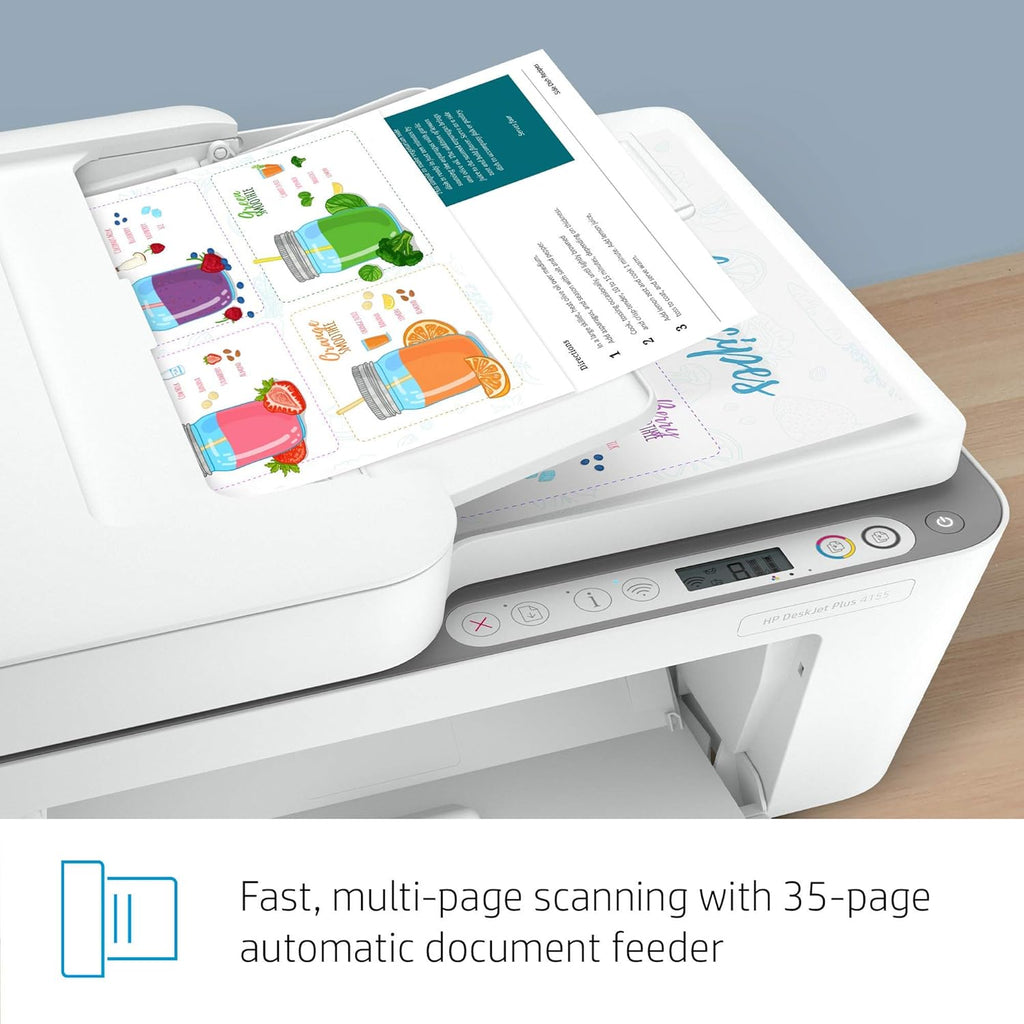 (Renewed) HP DeskJet Plus 4155 Wireless All-in-One Printer Pack of 2 P8380