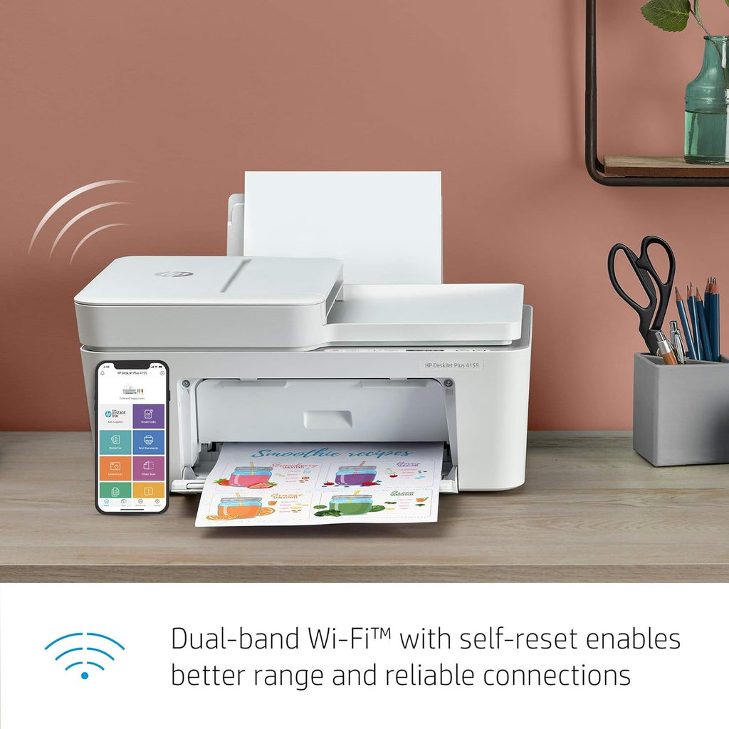 (Renewed) HP DeskJet Plus 4155 Wireless All-in-One Printer Pack of 2 P8380