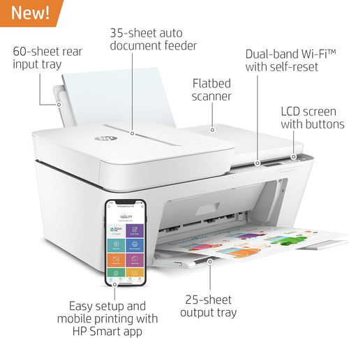 (Renewed) HP DeskJet Plus 4155 Wireless All-in-One Printer Pack of 2 P8380