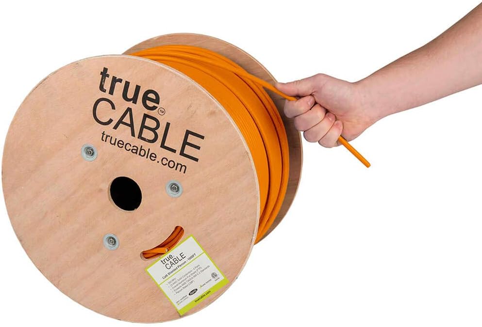 1000ft Yellow 23AWG Solid Bare Copper Bulk Ethernet Cable G71358