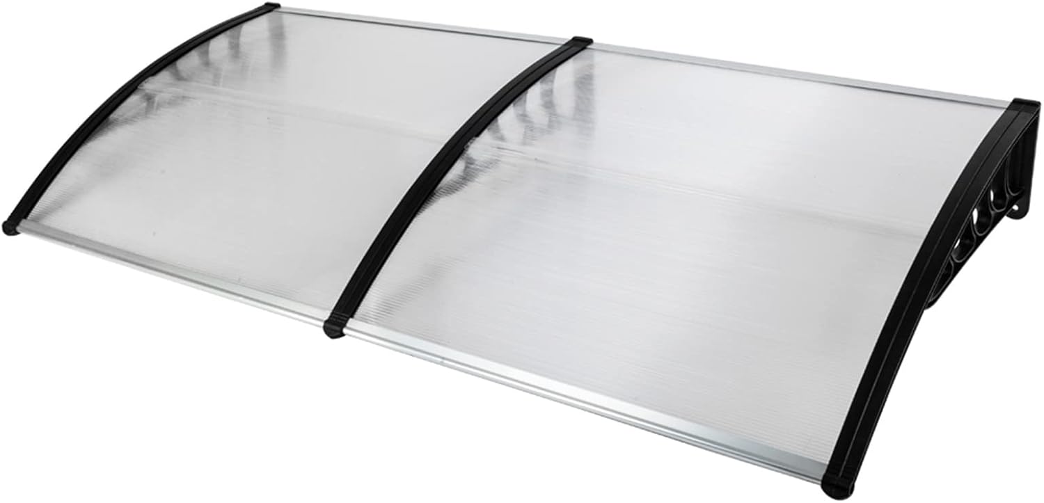 100 x 80 White and Grey Door and Window Awning Canopy Pack of 2 Z34346
