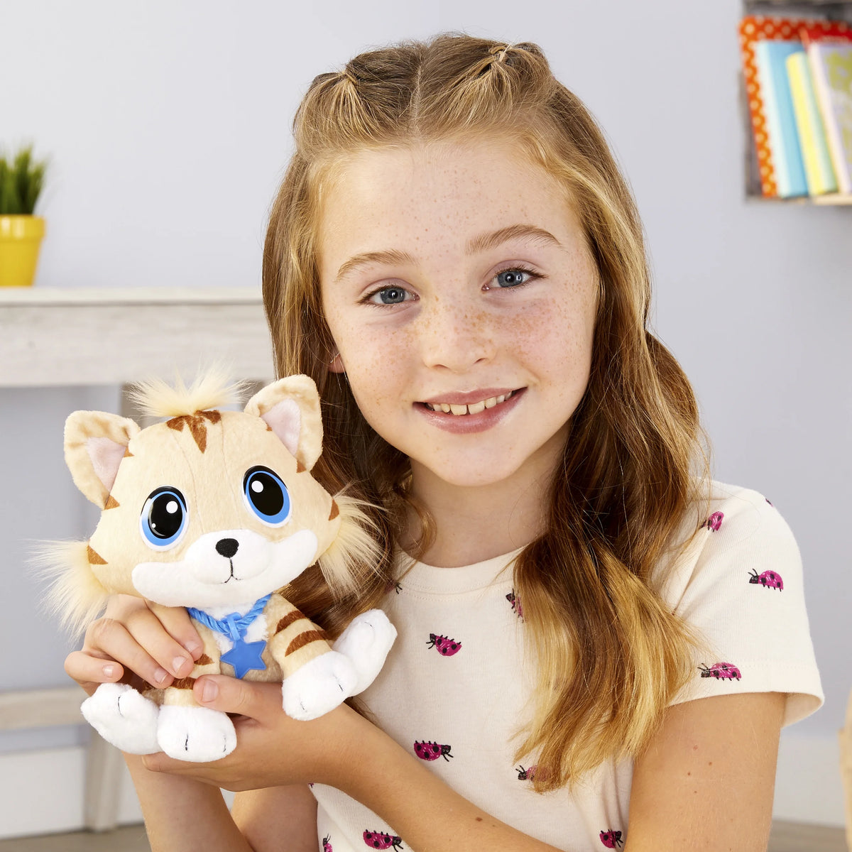 Tabby Kitten Soft Cuddly Plush Pet Toy with Collar L4335